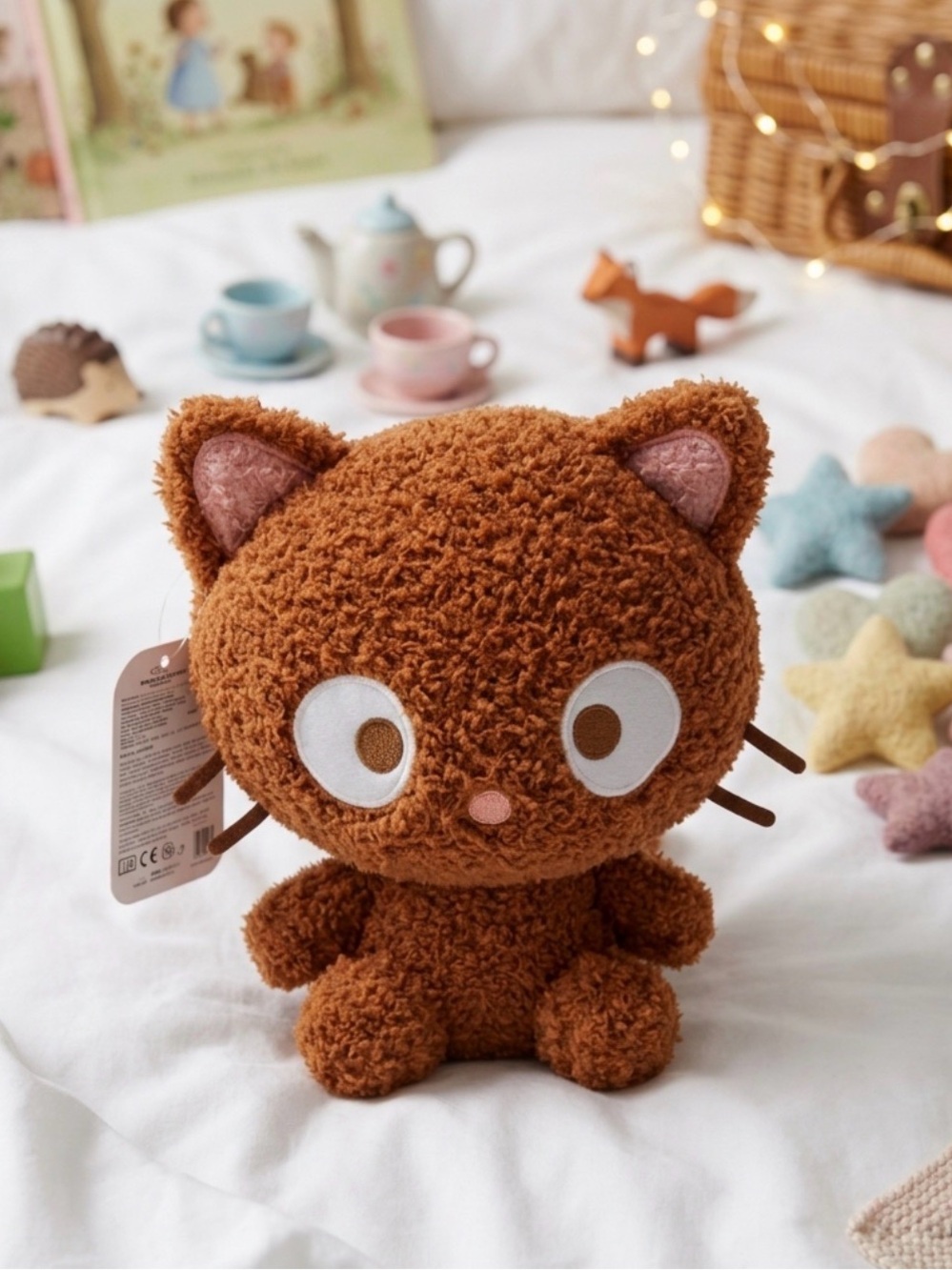 🐈 Chococat Fluffy Brown Sanrio Hello Kitty Cozy Cat Plush 🤎